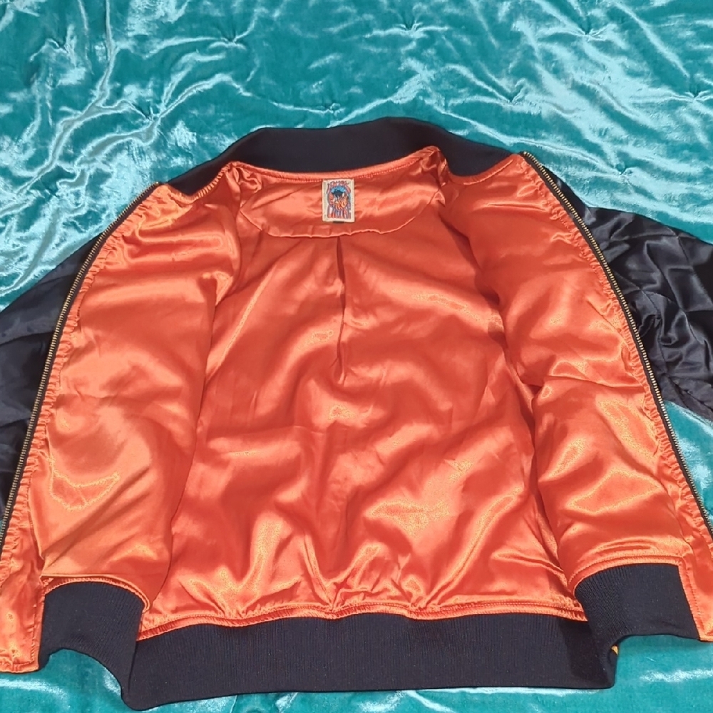 Stylish Black and Orange Bomber Jacket - Picture 4 of 5